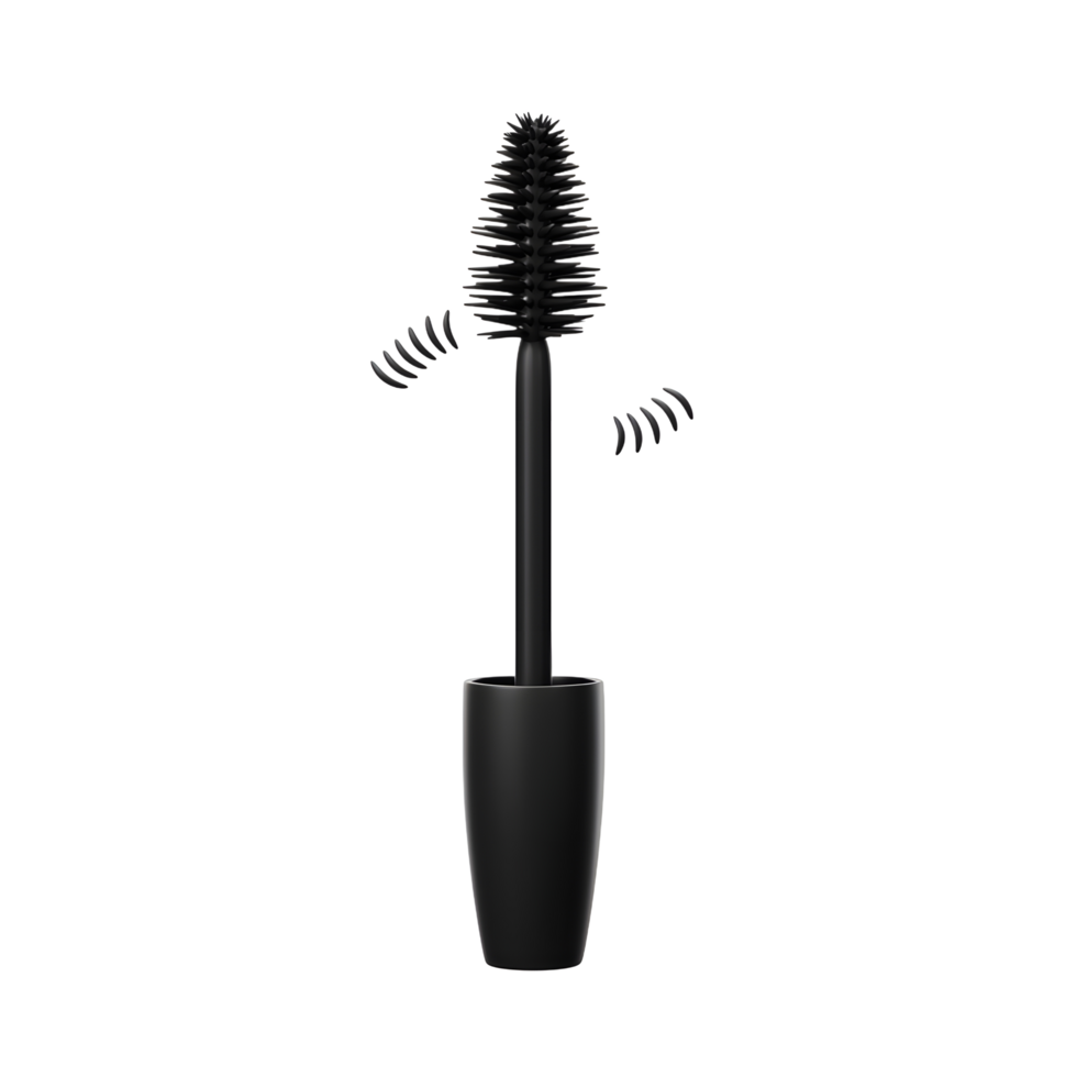 This is a black mascara brush with signals around it, designed to apply mascara to eyelashes. png