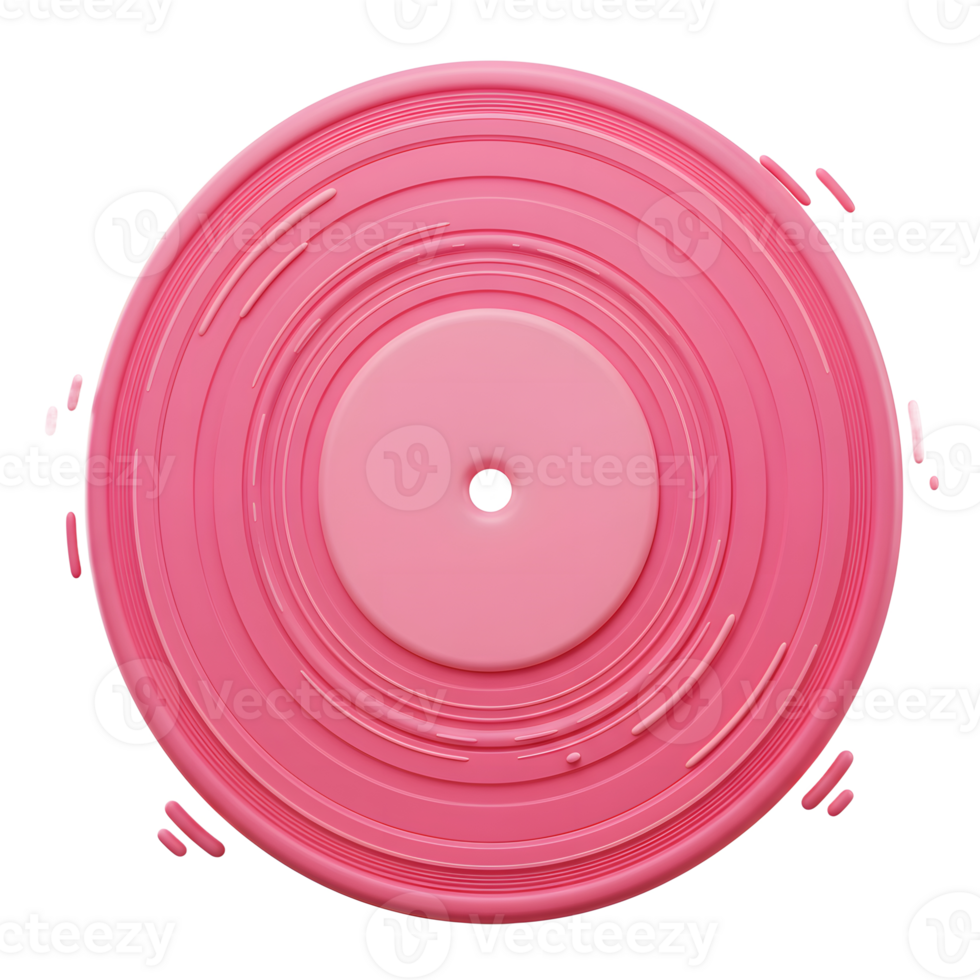 A pink vinyl record with swirls creates a fun visual for any project or design that needs a musical element. png