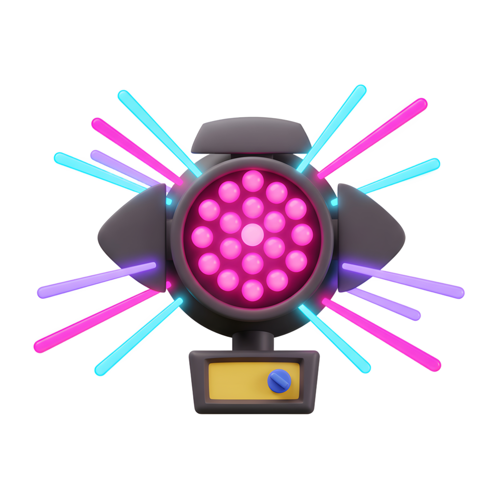This stage light emits a colorful array of light beams, illuminating stages and dance floors. png