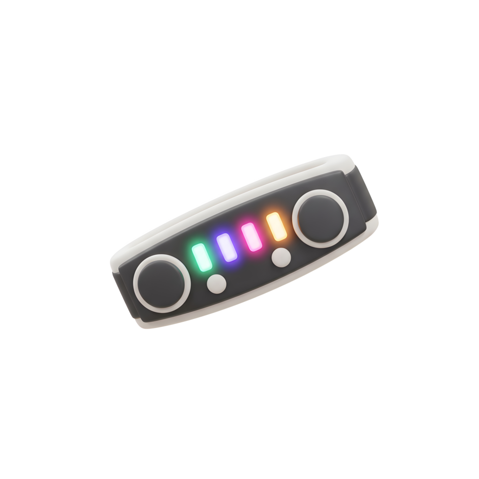 A sleek controller features an array of vibrant, colorful lights, suitable for gaming or controlling smart devices. png
