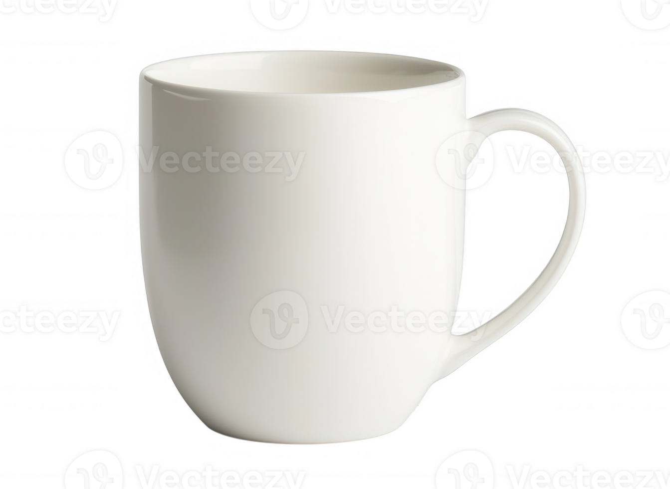 3d icon White ceramic mug standing design transparent surface, on for graphic perfect mockups, branding presentations, digital artwork templates png