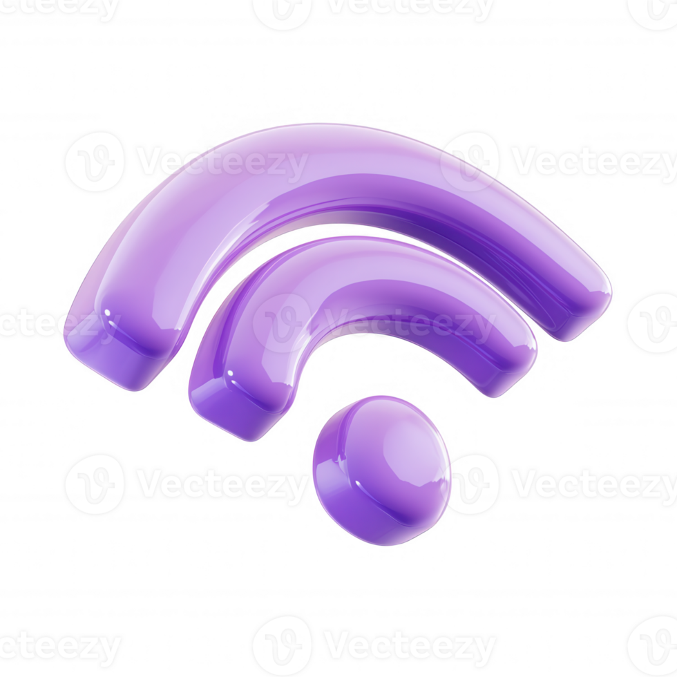 3d holographic Glossy icon wifi symbol icon representing digital connectivity and modern communication technology png