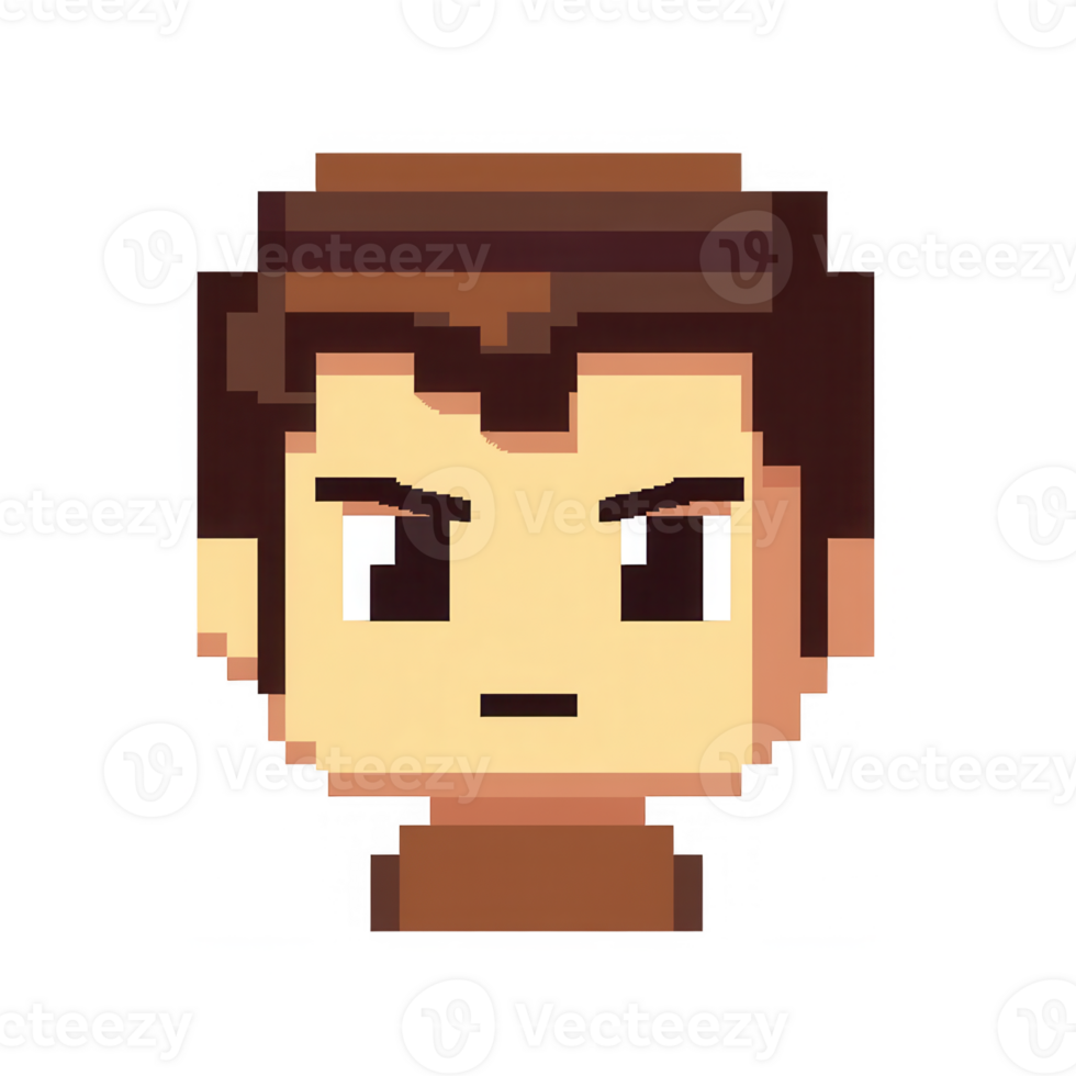on Pixel art style illustration featuring a young male character wearing a hoodie, presented icon a transparent background png