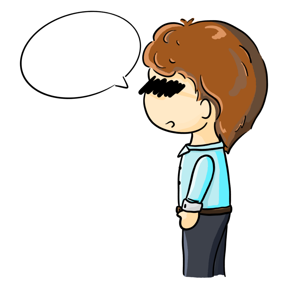 Boy eyes covered and talking, news interviewee illustration png