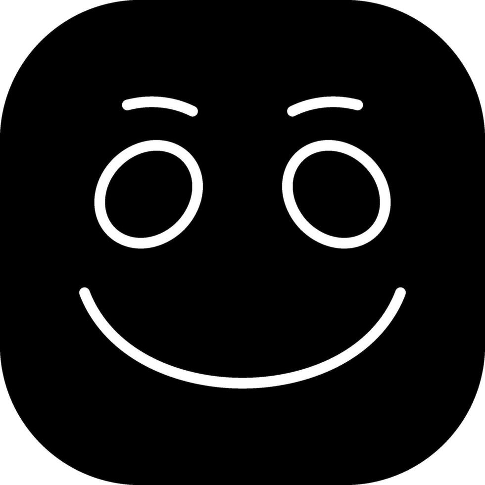 Smiling Face Solid Style Icon vector