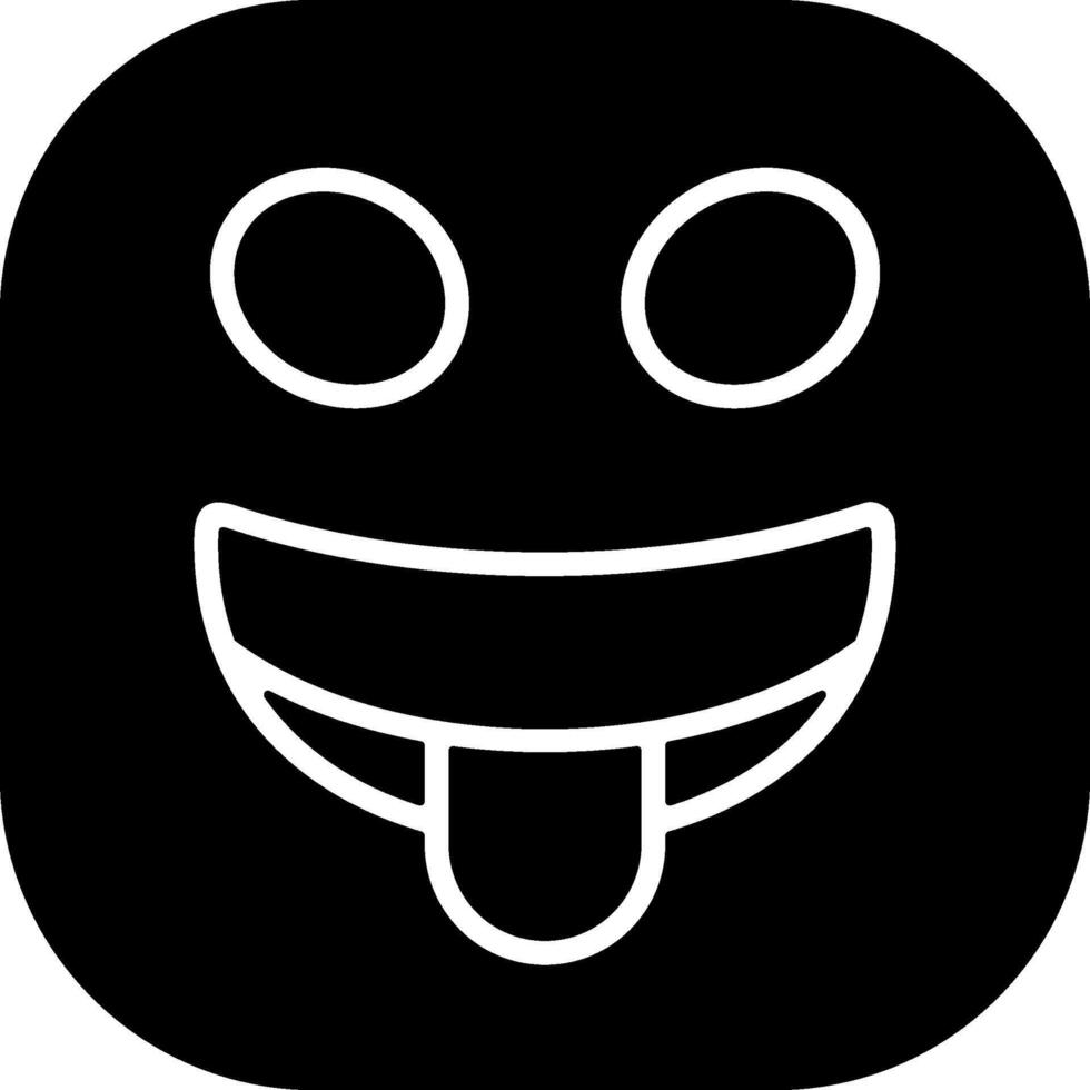 Squinting Face Tongue Solid Style Icon vector