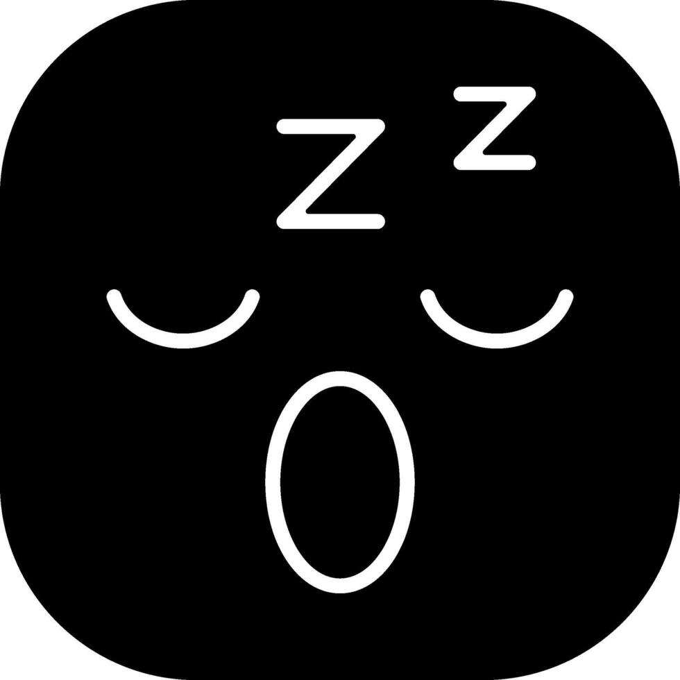 Sleepy Face Solid Style Icon vector