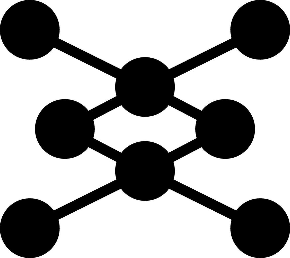 Neural Network Solid Style Icon vector