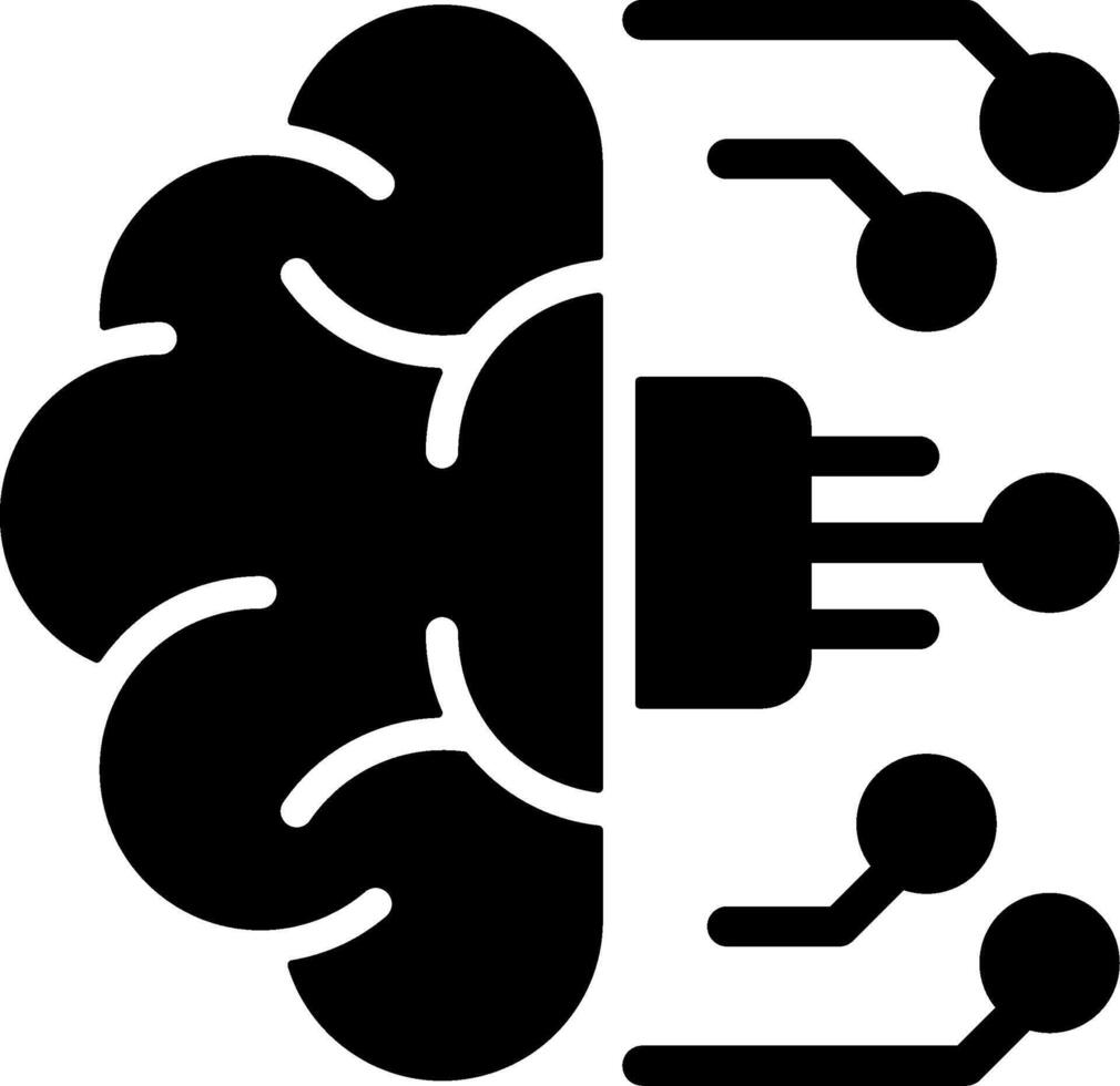 Cognitive Computing Solid Style Icon vector