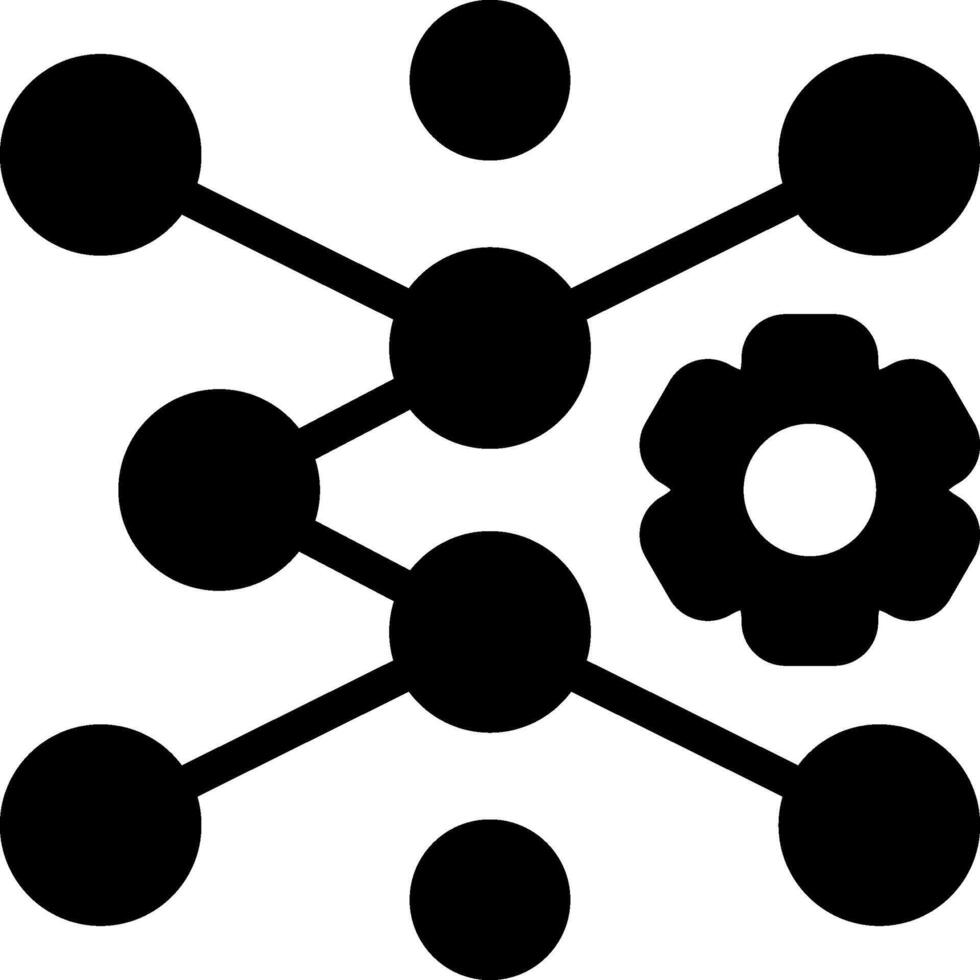 Deep Neural Network Solid Style Icon vector
