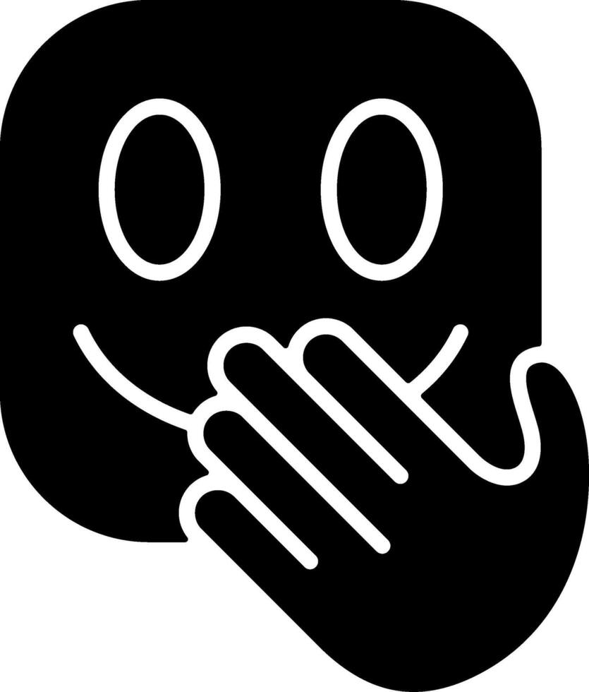 Face with Hand Over Mouth Solid Style Icon vector