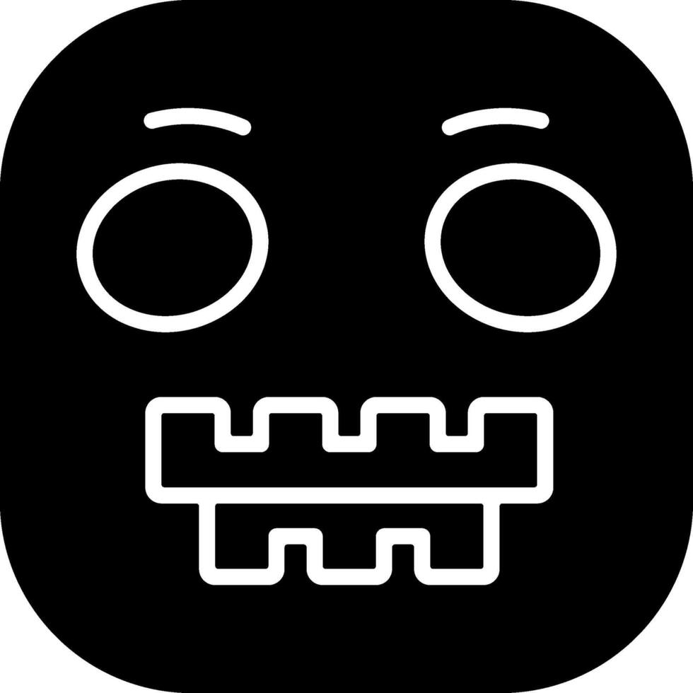 Zipper-Mouth Face Solid Style Icon vector