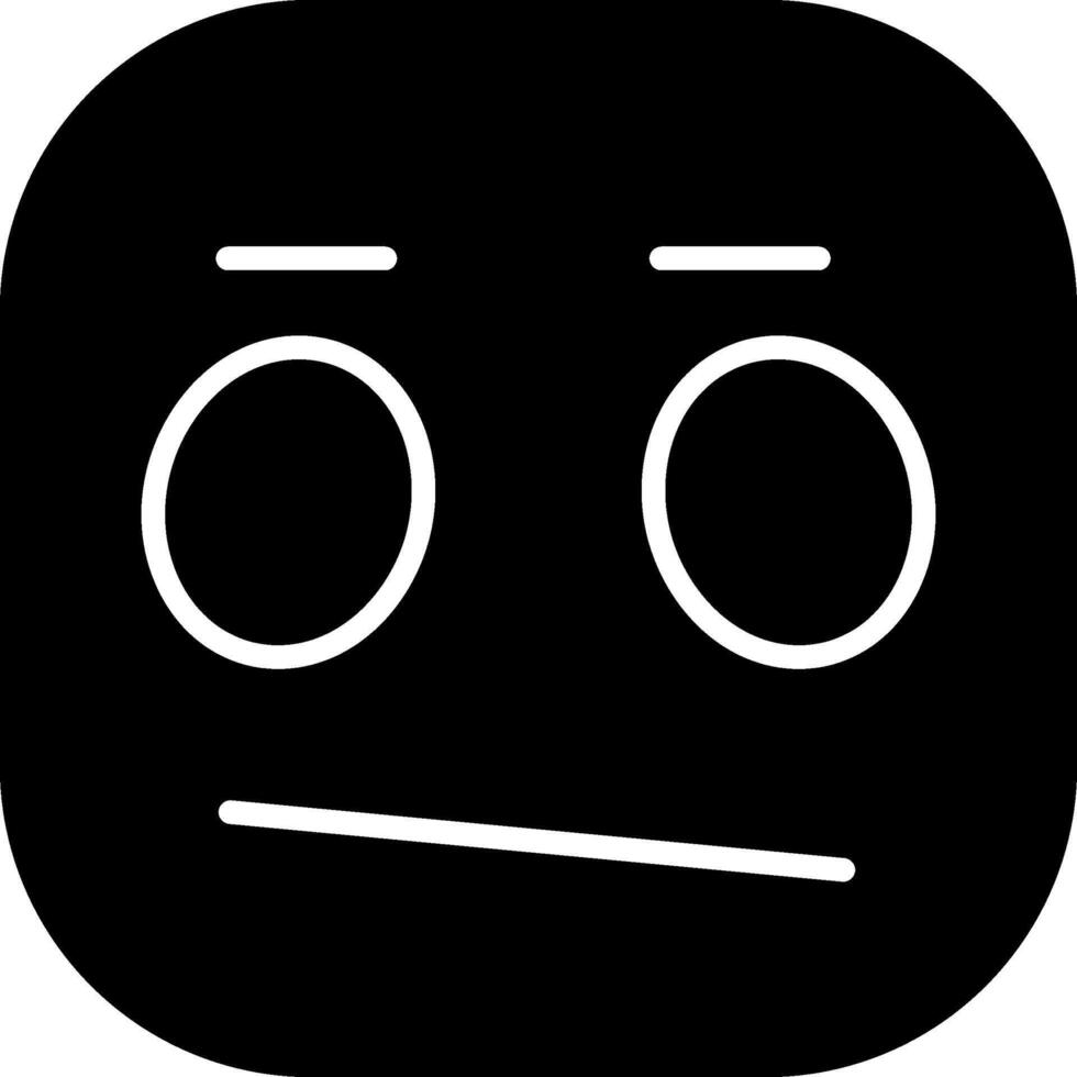 Expressionless Face Solid Style Icon vector