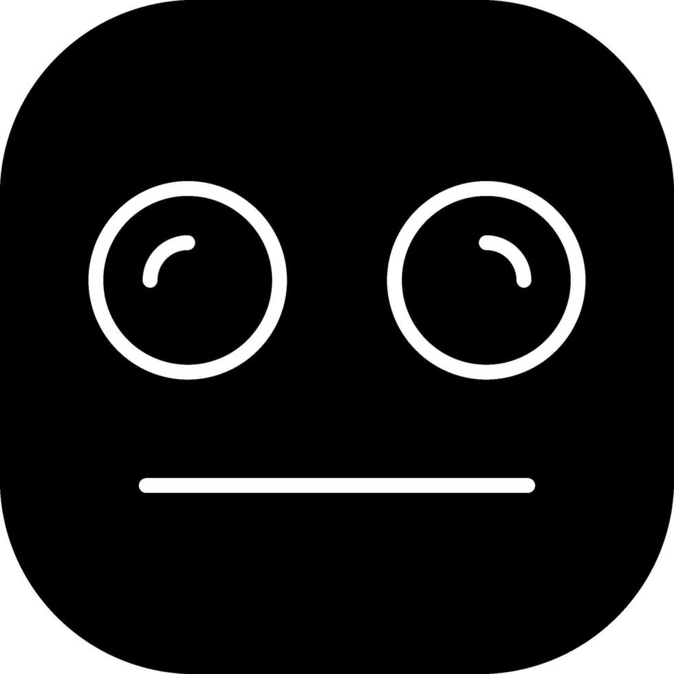 Neutral Face Solid Style Icon vector