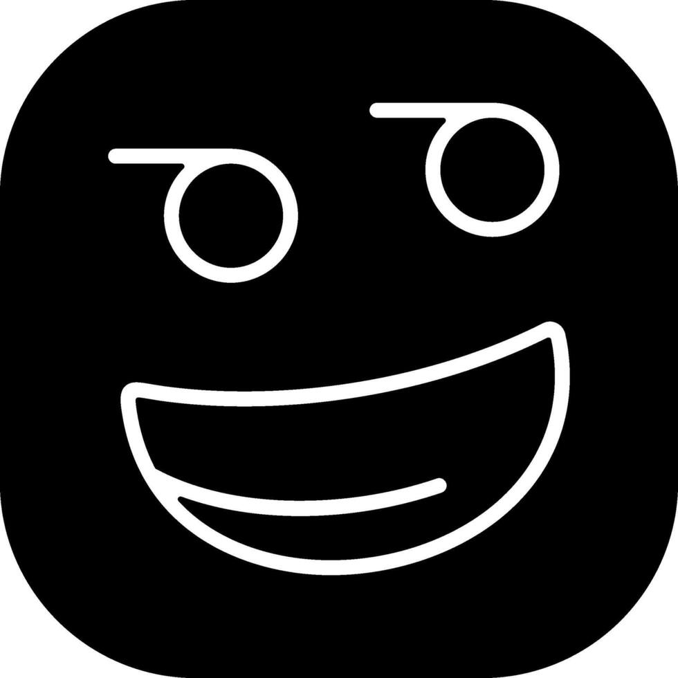Smirking Face Solid Style Icon vector