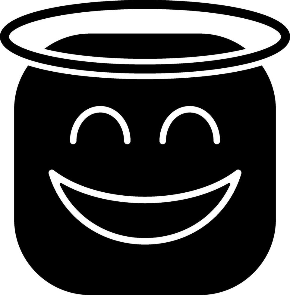Smiling Face with Halo Solid Style Icon vector