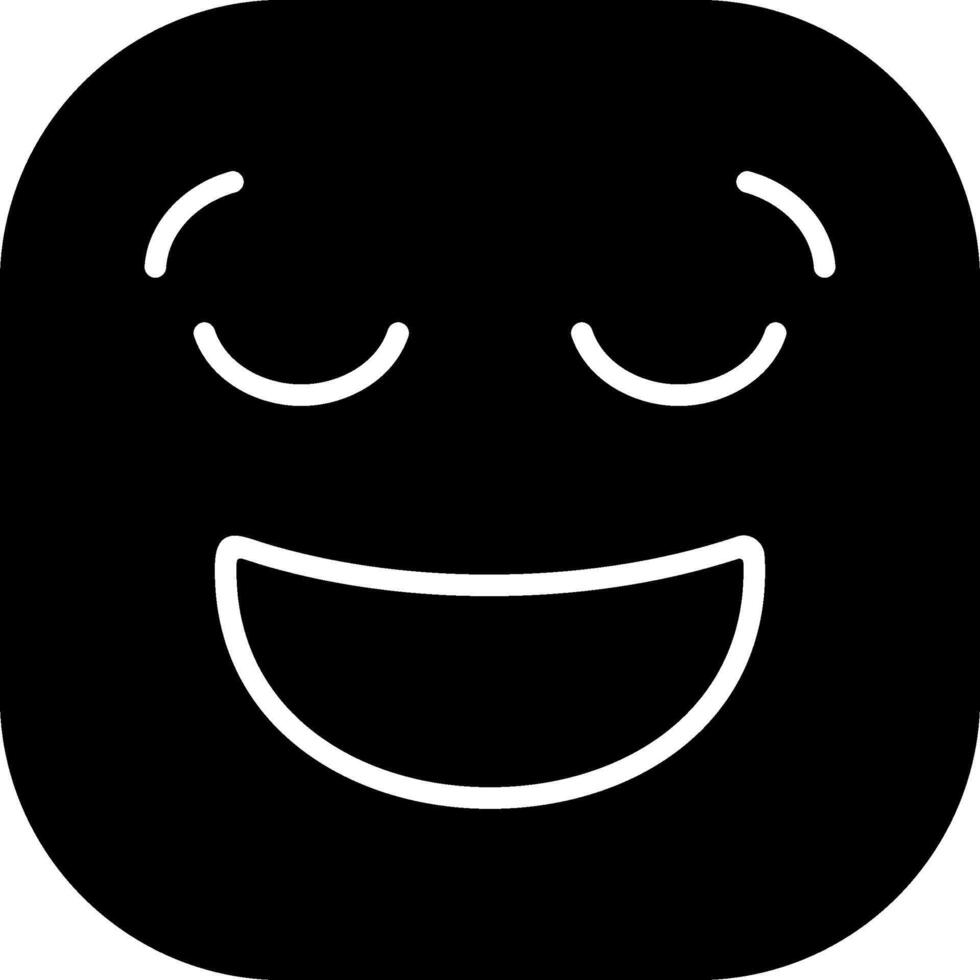 Relieved Face Solid Style Icon vector