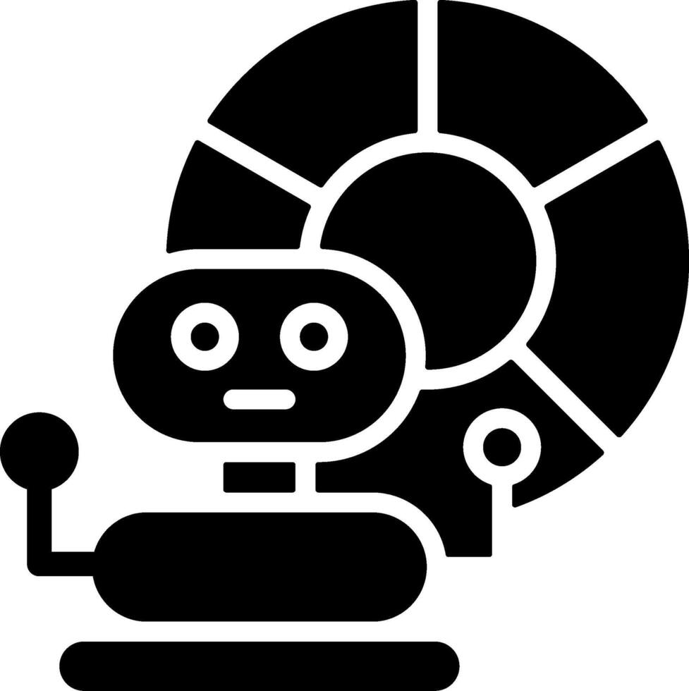 AI Analytics Solid Style Icon vector