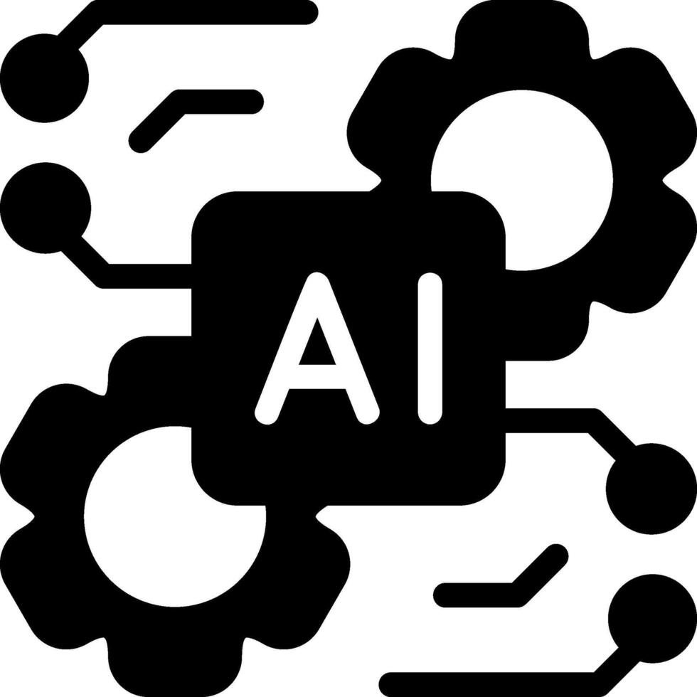 Future Tech AI Solid Style Icon vector