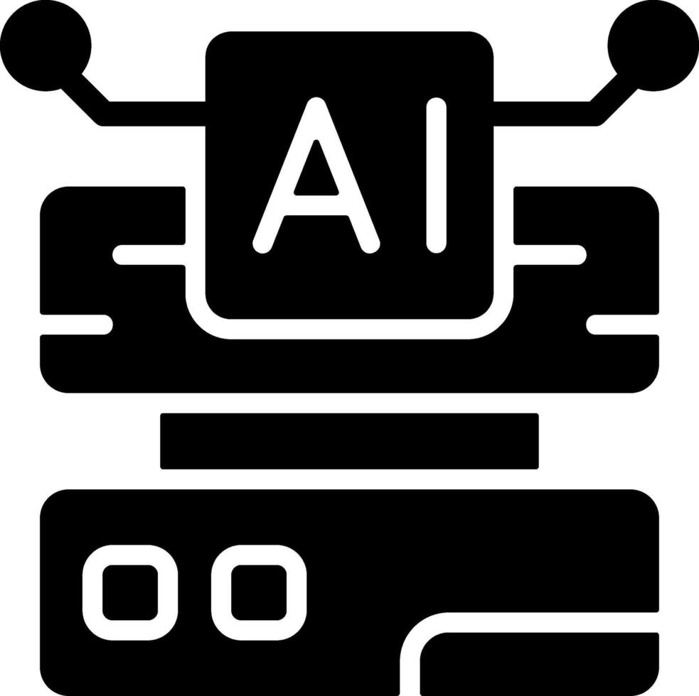 AI Data Solid Style Icon vector
