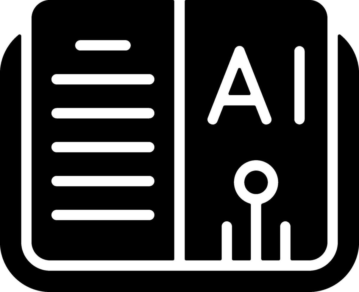 AI Knowledge Solid Style Icon vector