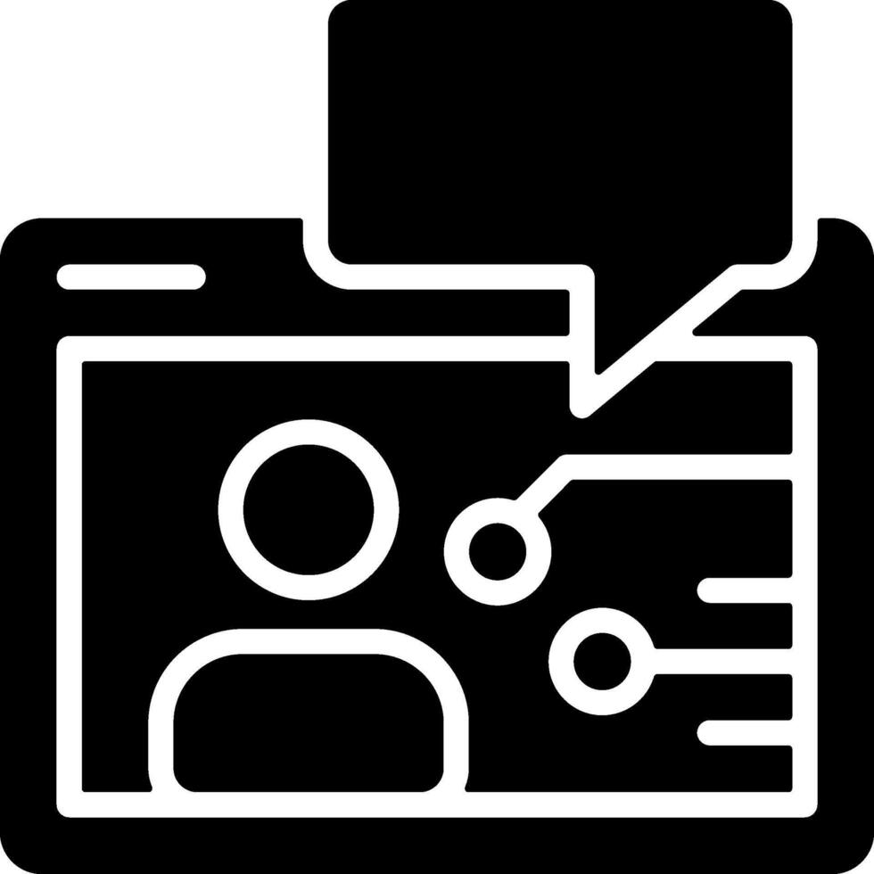 Virtual Intelligence Solid Style Icon vector