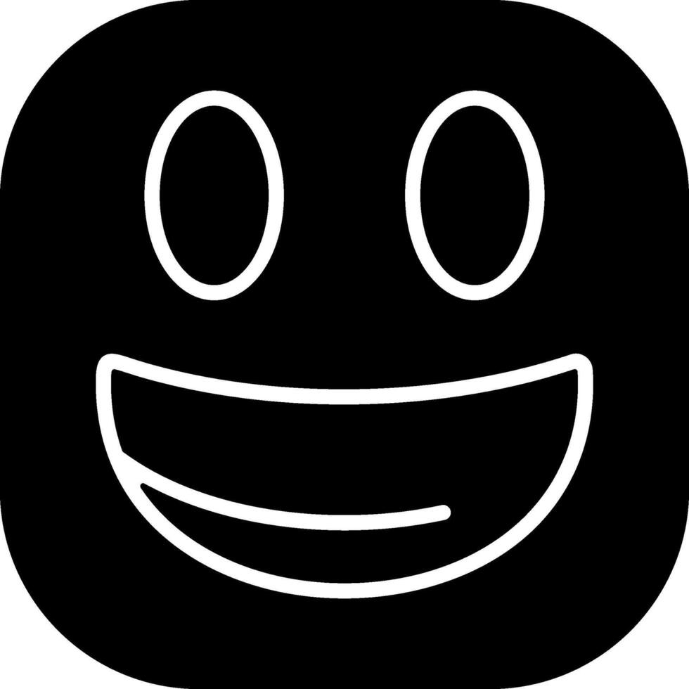 Grinning Face Solid Style Icon vector