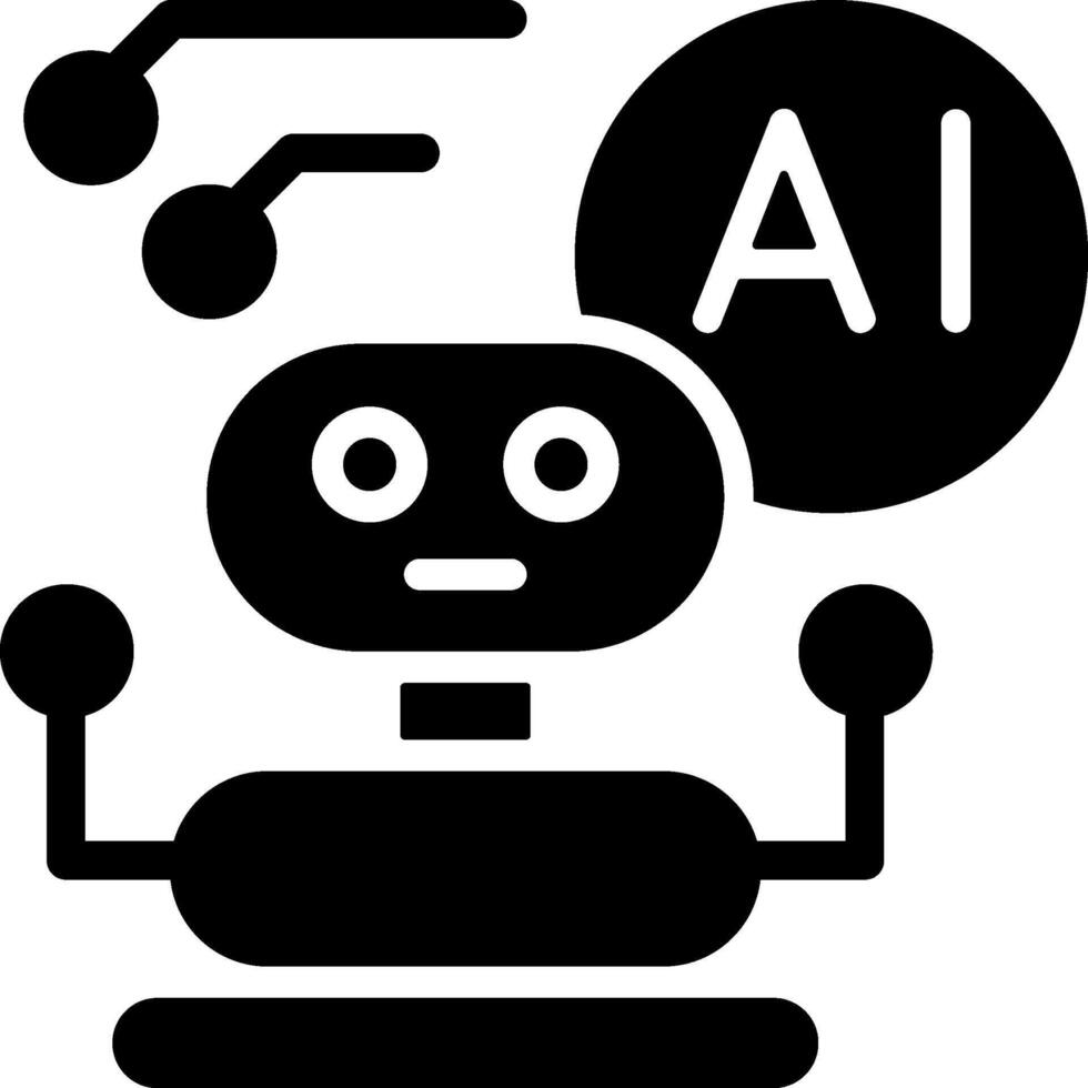 Robotic AI Solid Style Icon vector