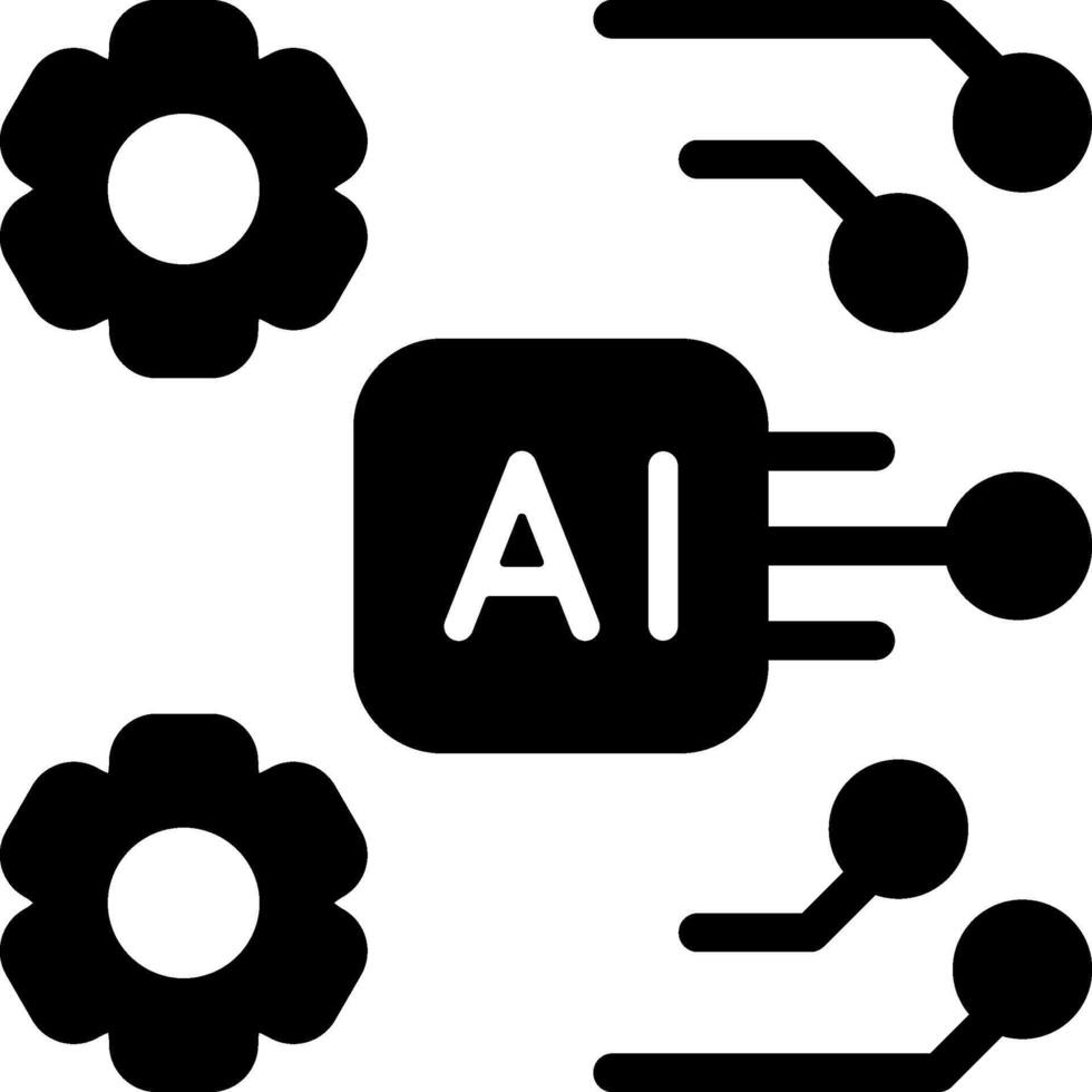 Intelligent Automation Solid Style Icon vector