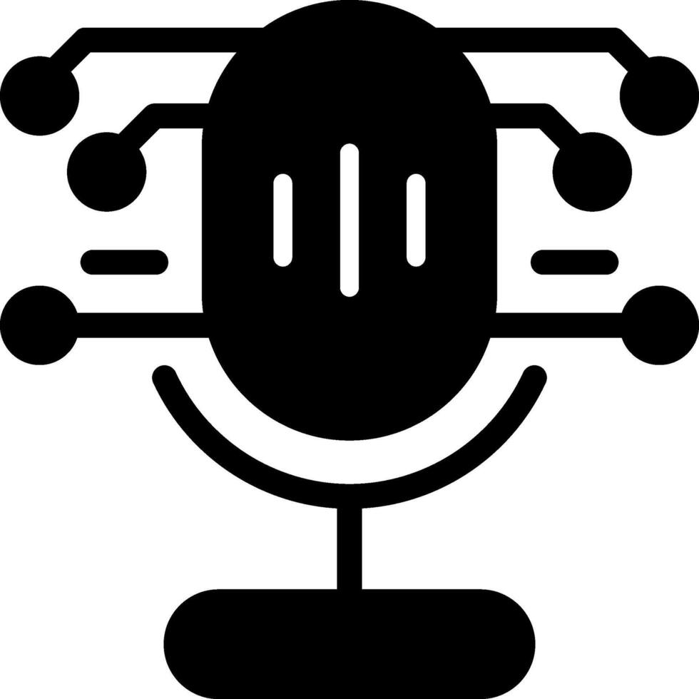AI Speech Recognition Solid Style Icon vector