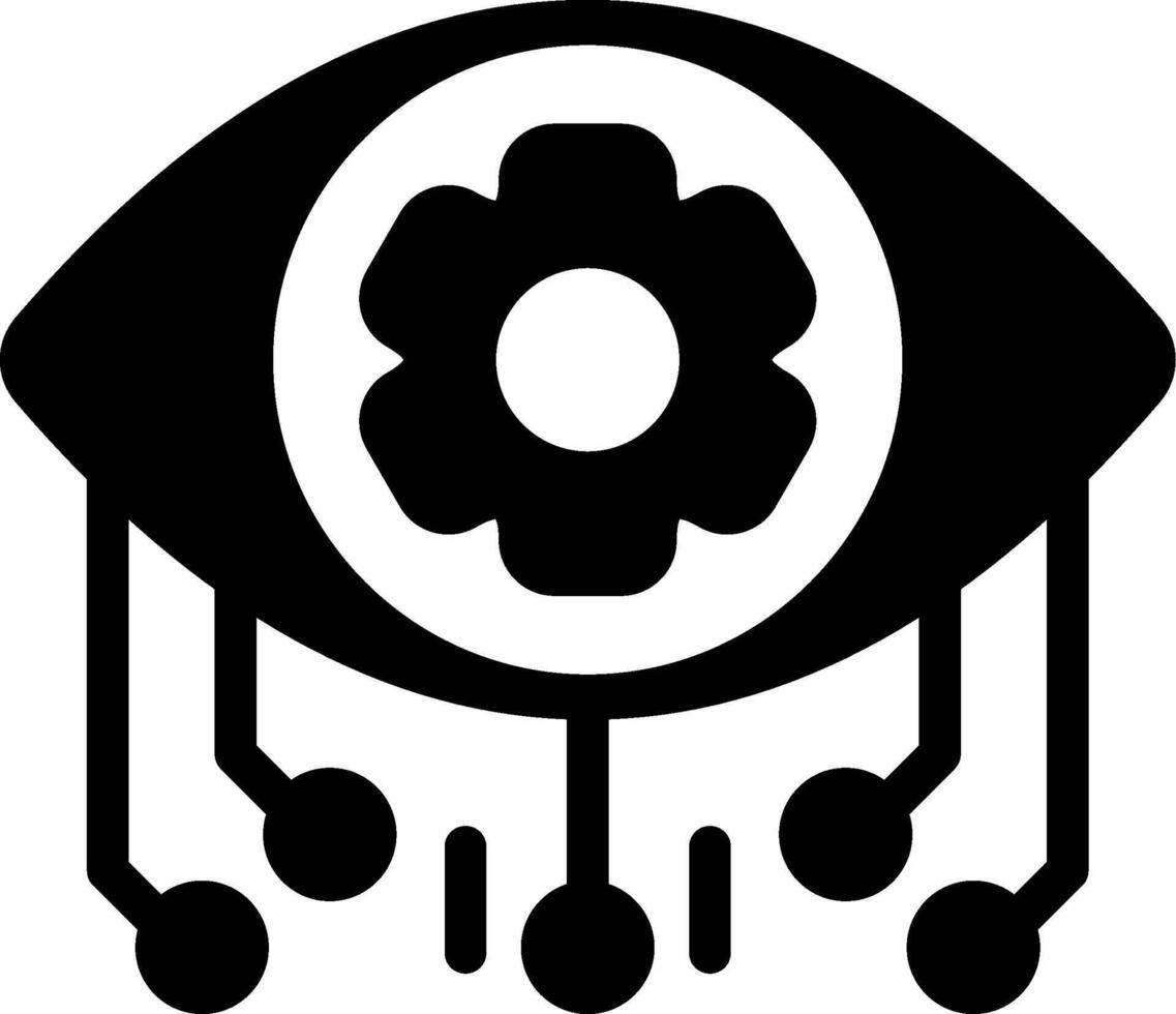 Computer Vision Solid Style Icon vector