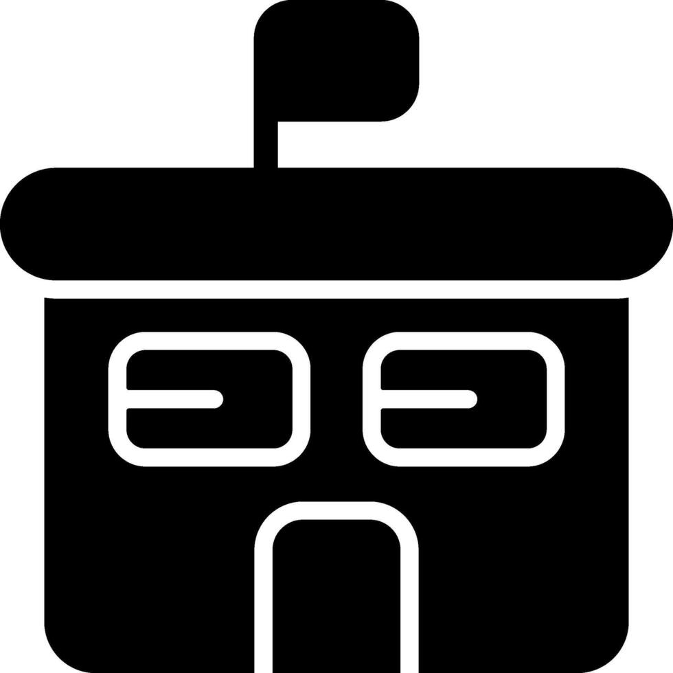School Building Solid Style Icon vector