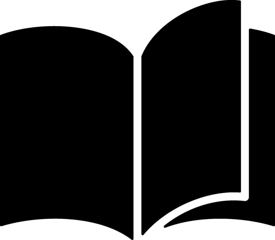 Open Book Solid Style Icon vector