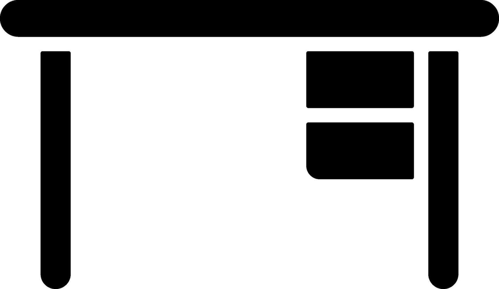 Desk Solid Style Icon vector