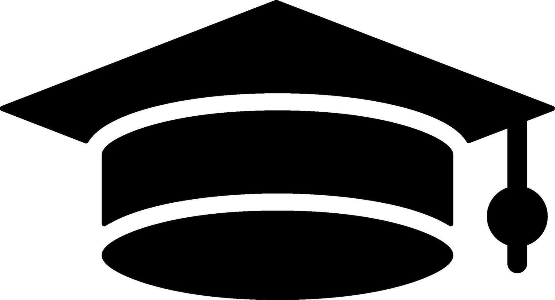 Graduation Cap Solid Style Icon vector
