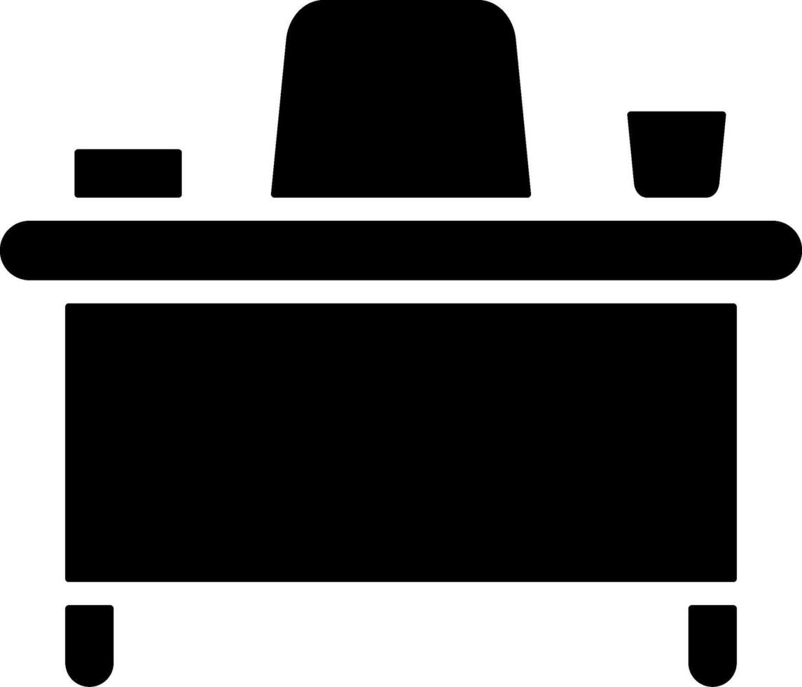 Teachers Desk Solid Style Icon vector
