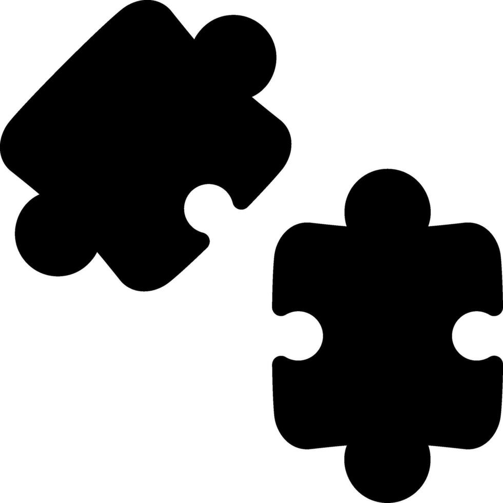 Puzzle Pieces Solid Style Icon vector