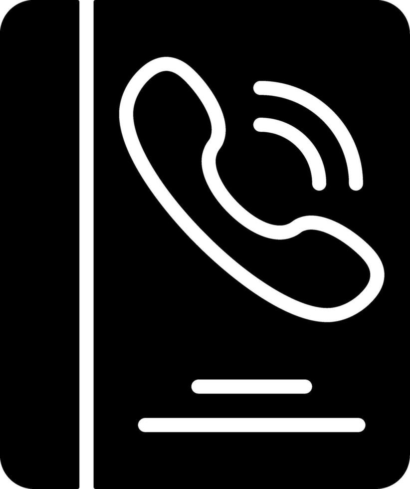 Phone Book Solid Style Icon vector