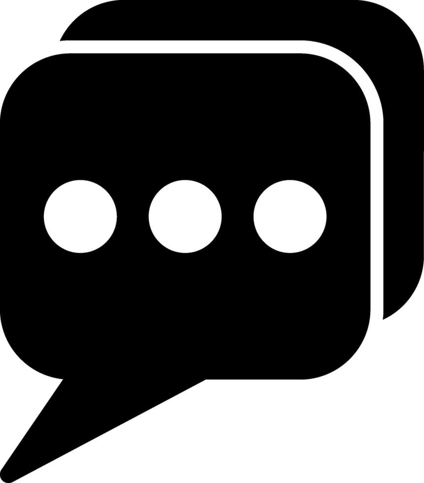 Solid Black Message Icon vector