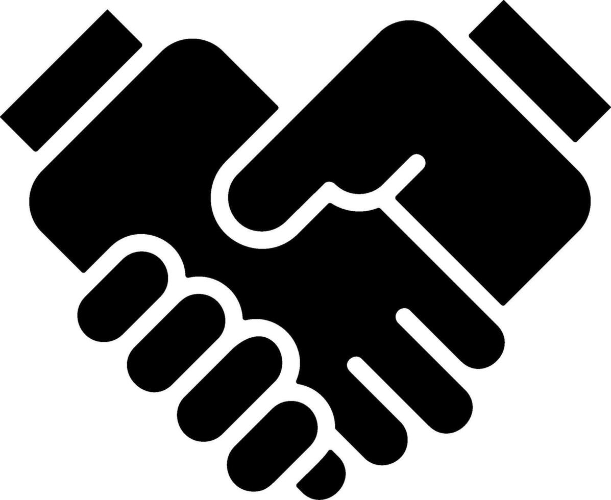 Hands Together Solid Style Icon vector