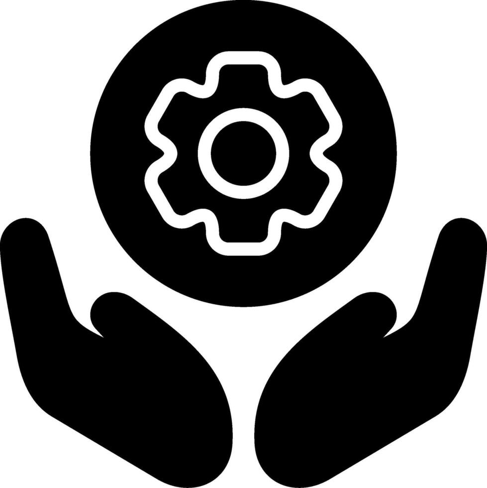 Teamwork Gear Solid Style Icon vector