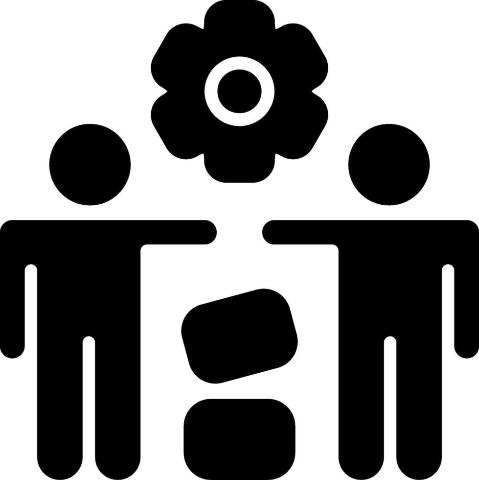 Project Collaboration Solid Style Icon vector