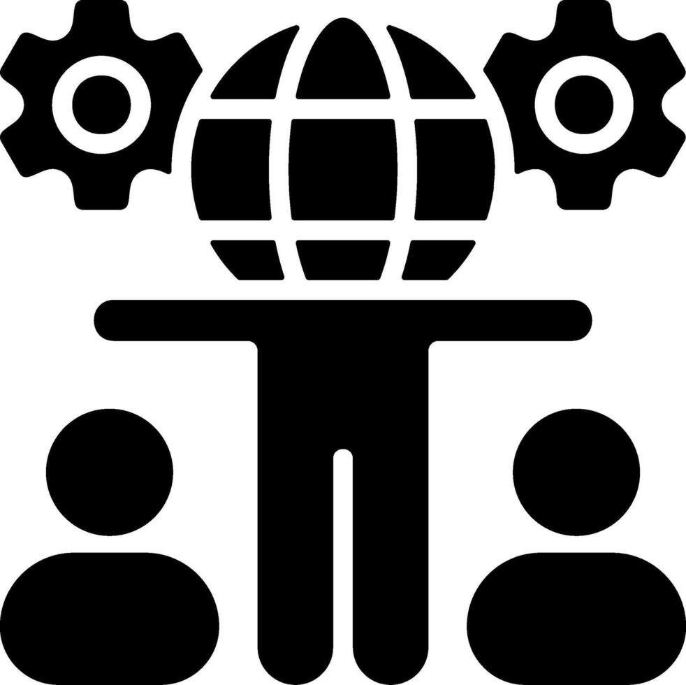 Multinational Team Solid Style Icon vector
