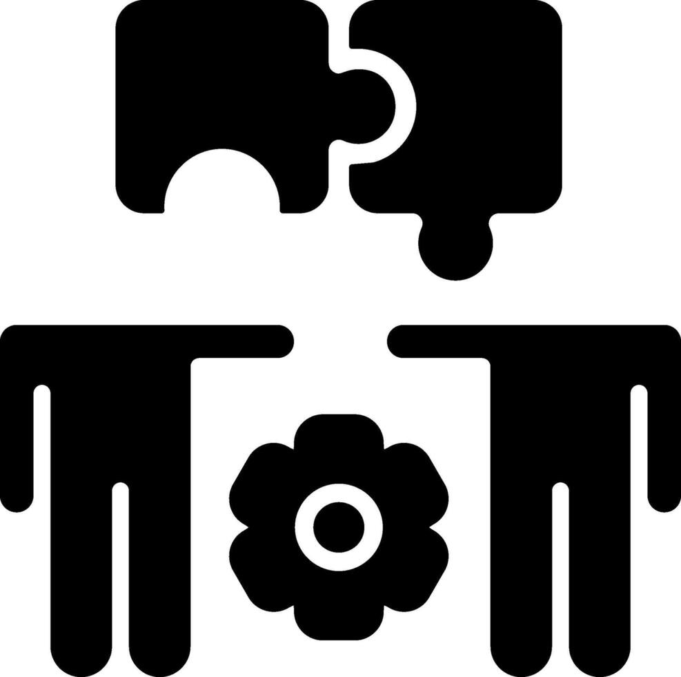 Teamwork Puzzle Pieces Solid Style Icon vector