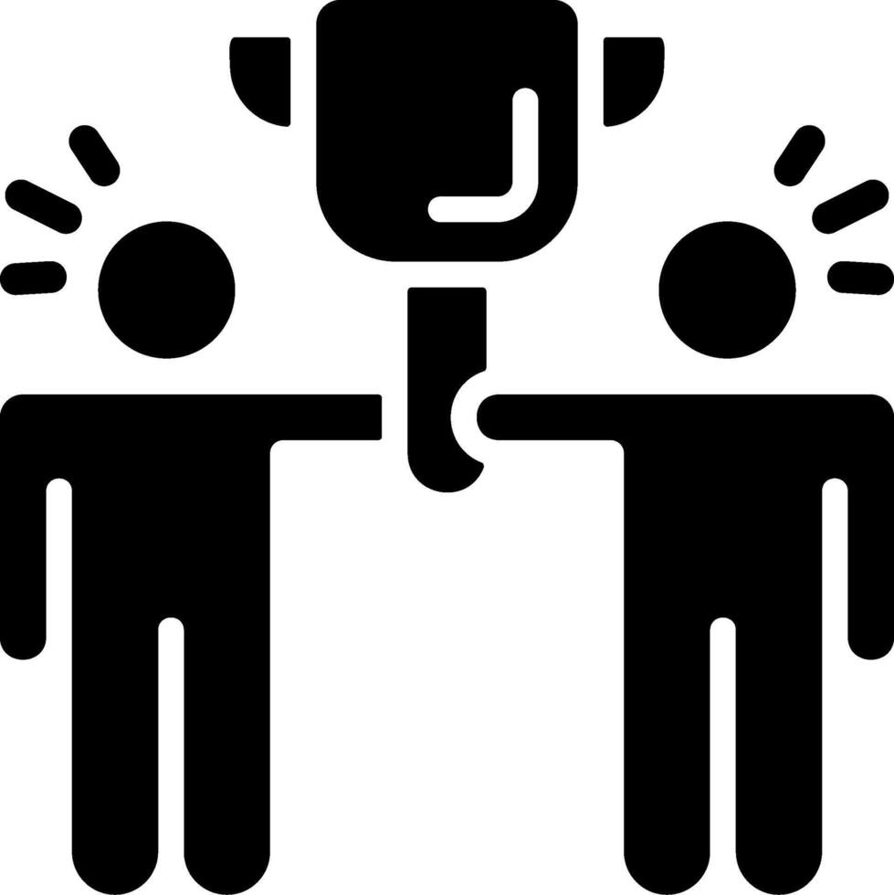 Together We Win Solid Style Icon vector