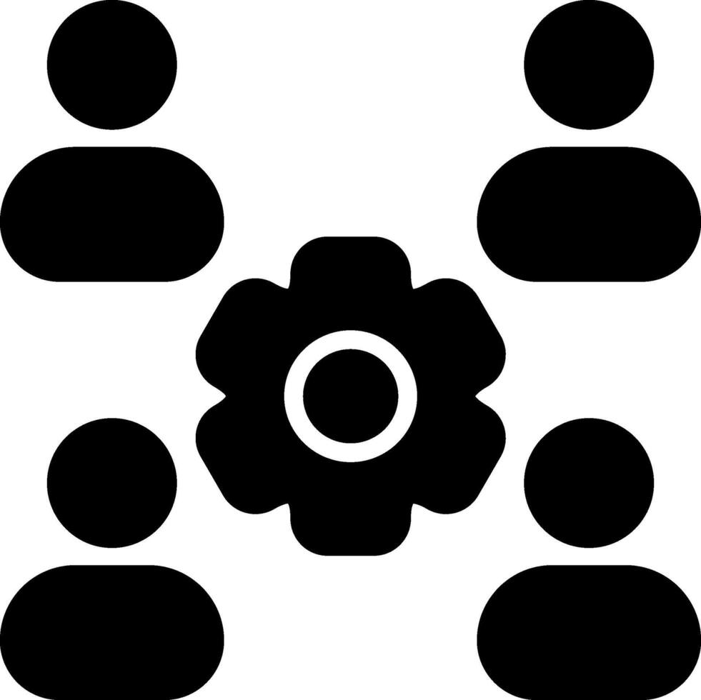 Collaborative Workflow Solid Style Icon vector