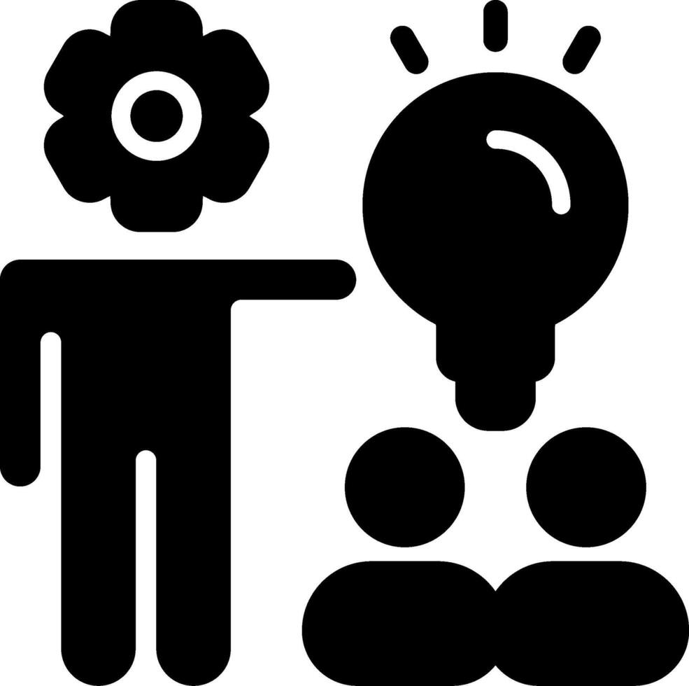 Teamwork Lightbulb Solid Style Icon vector
