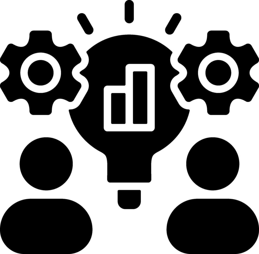 Innovation Teamwok Solid Style Icon vector