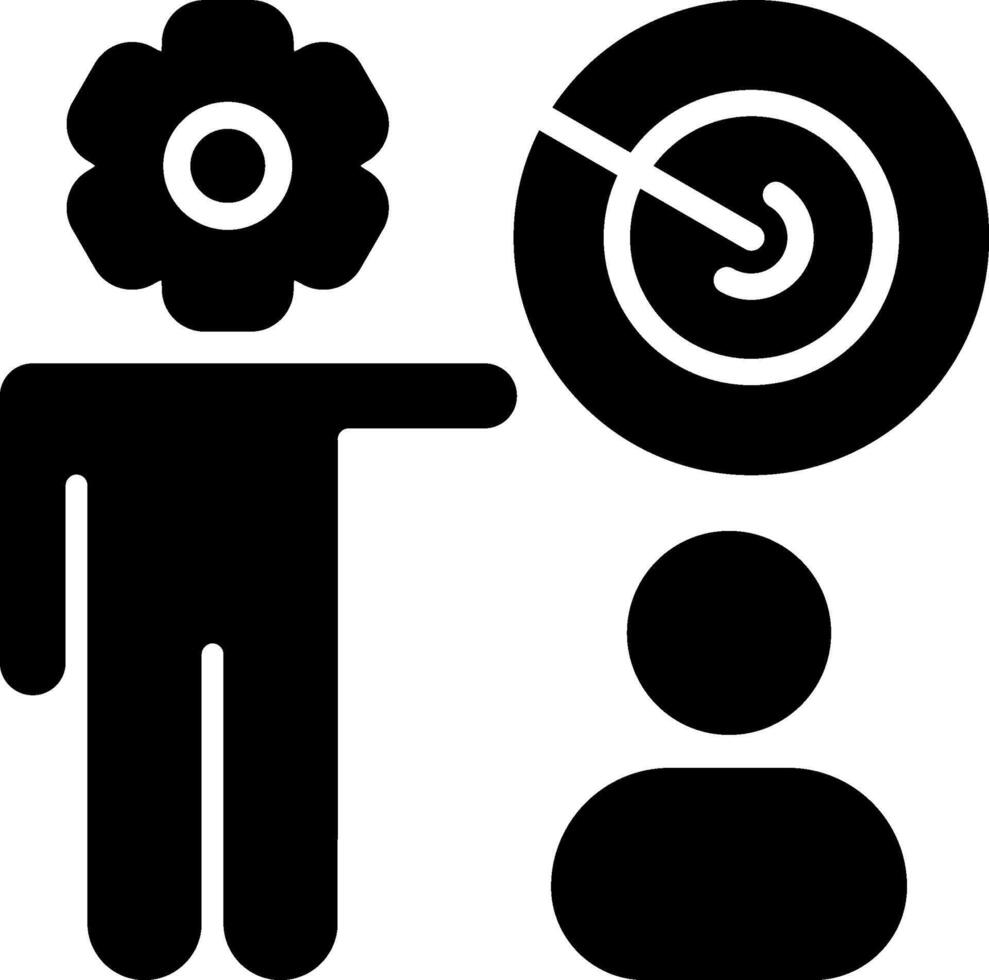 Goal Oriented Team Solid Style Icon vector