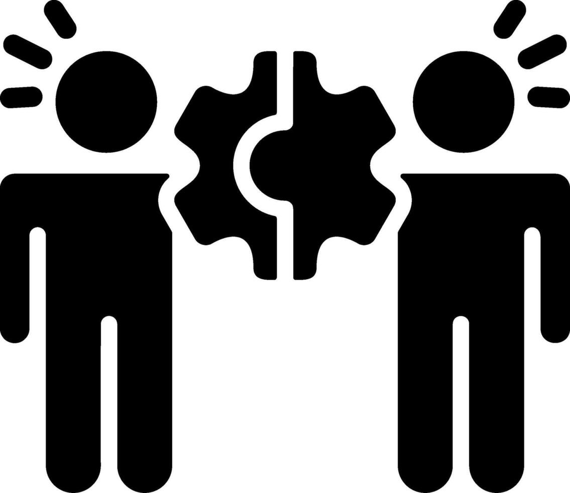 Team Synergy Solid Style Icon vector